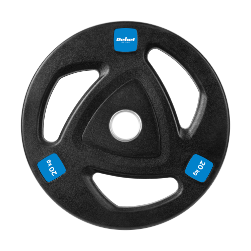 Obciążenie żeliwne olimpijskie gumowane zestaw 2x20kg, otwór 51mm, REBEL ACTIVE RBA-2112