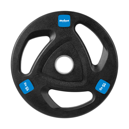 Obciążenie żeliwne olimpijskie gumowane zestaw 2x15kg, otwór 51mm, REBEL ACTIVE RBA-2111
