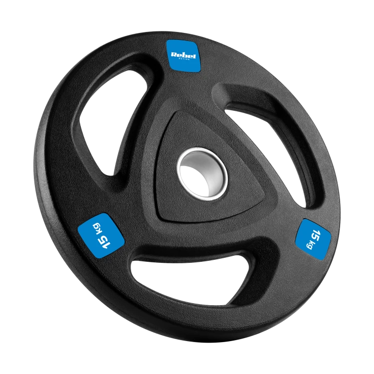 Obciążenie żeliwne olimpijskie gumowane zestaw 2x15kg, otwór 51mm, REBEL ACTIVE RBA-2111