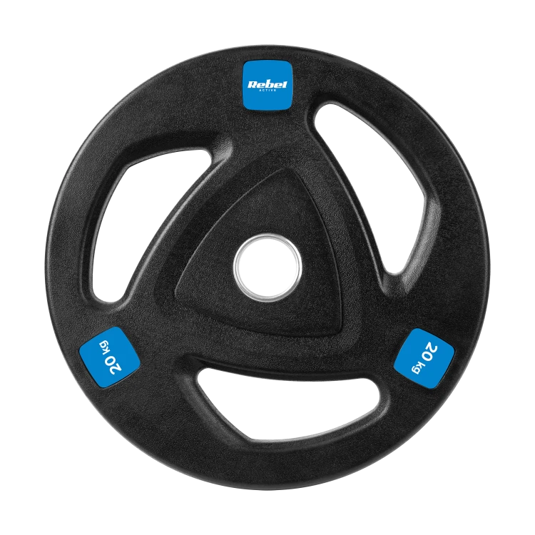 Obciążenie żeliwne olimpijskie gumowane 20kg, otwór 51mm, REBEL ACTIVE RBA-2112-1