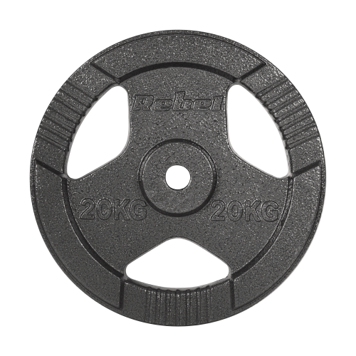 Obciążenie żeliwne 20kg, otwór 31mm, talerz z uchwytami, REBEL ACTIVE RBA-2137