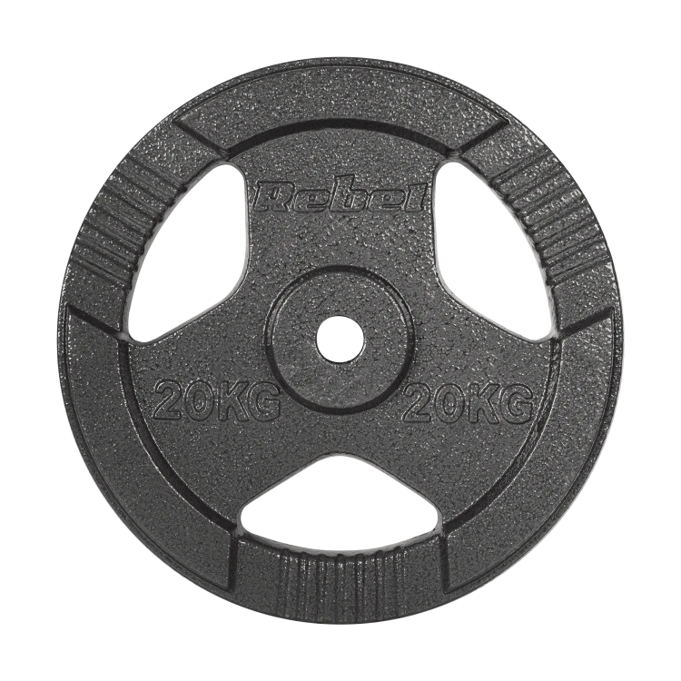 Obciążenie żeliwne 20kg, otwór 31mm, talerz z uchwytami, REBEL ACTIVE RBA-2137