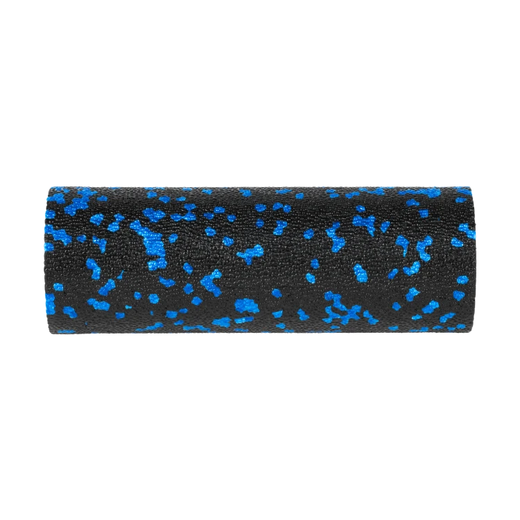 Mini wałek do masażu, roller piankowy gładki 5x15cm, kolor czarno-niebieski, materiał EPP, REBEL ACTIVE RBA-3053-15
