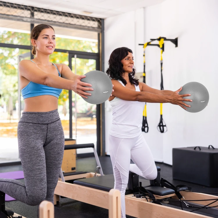 Mini piłka gimnastyczna do pilates rehabilitacyjna 25cm, kolor szary, REBEL ACTIVE RBA-3103-GY
