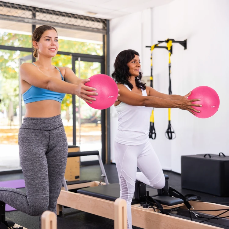 Mini piłka gimnastyczna do pilates rehabilitacyjna 25cm, kolor różowy, REBEL ACTIVE RBA-3103-PK