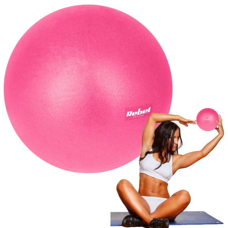 Mini piłka gimnastyczna do pilates rehabilitacyjna 25cm, kolor różowy, REBEL ACTIVE RBA-3103-PK
