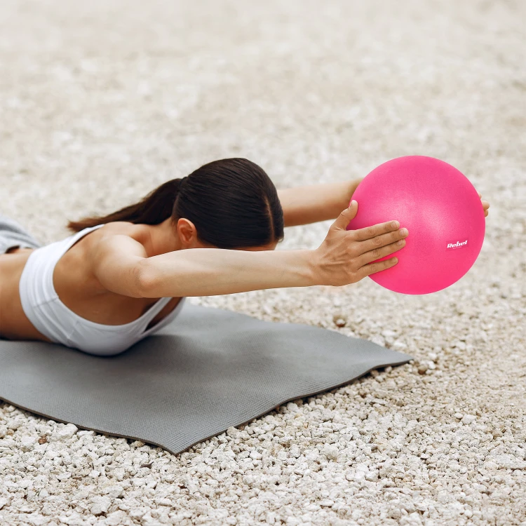 Mini piłka gimnastyczna do pilates rehabilitacyjna 25cm, kolor różowy, REBEL ACTIVE RBA-3103-PK