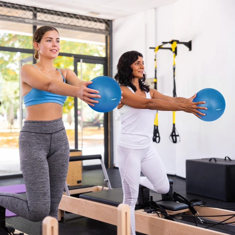 Mini piłka gimnastyczna do pilates rehabilitacyjna 25cm, kolor niebieski, REBEL ACTIVE RBA-3103-BL