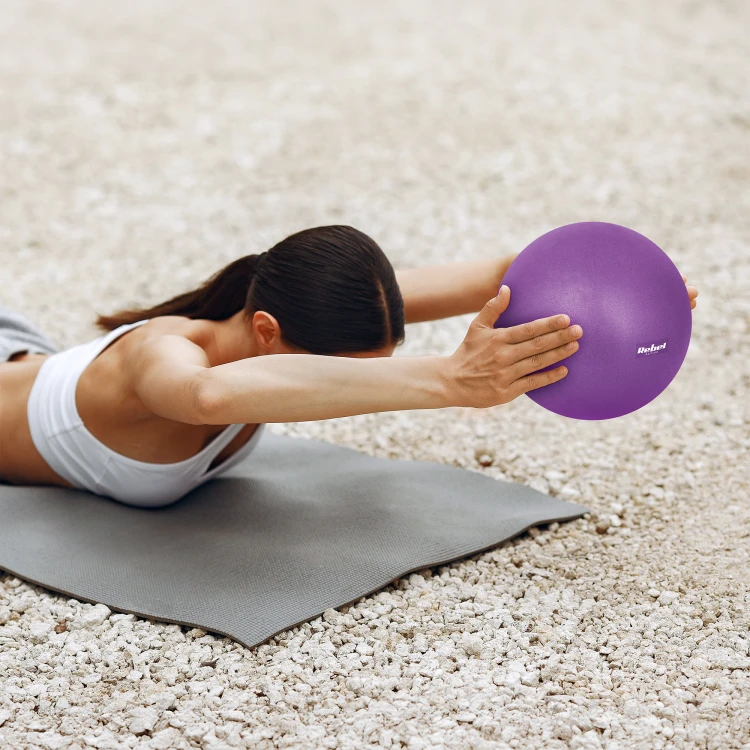Mini piłka gimnastyczna do pilates rehabilitacyjna 25cm, kolor fioletowy, REBEL ACTIVE RBA-3103-PU
