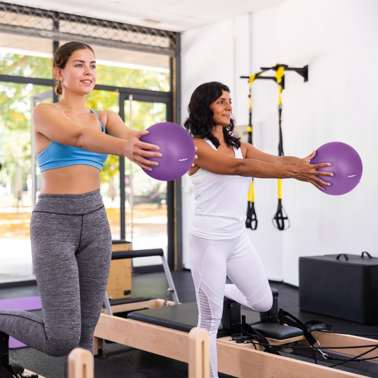 Mini piłka gimnastyczna do pilates rehabilitacyjna 25cm, kolor fioletowy, REBEL ACTIVE RBA-3103-PU