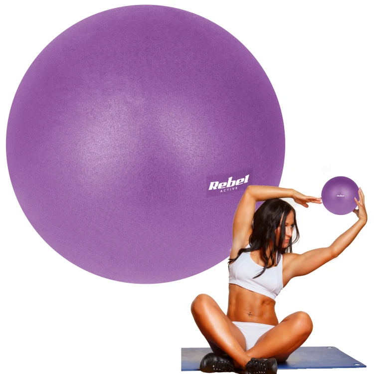 Mini piłka gimnastyczna do pilates rehabilitacyjna 25cm, kolor fioletowy, REBEL ACTIVE RBA-3103-PU