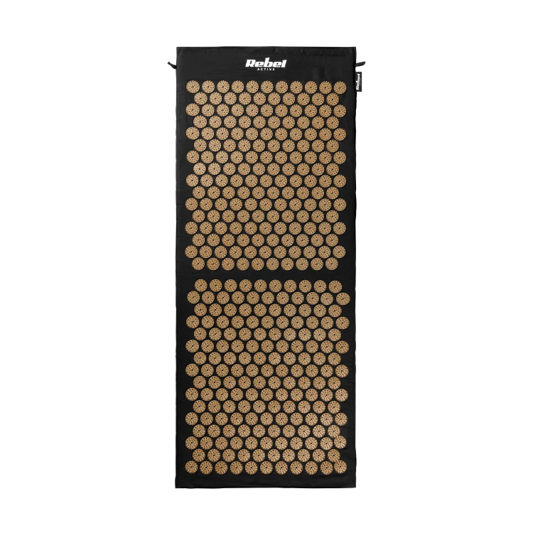 Mata zdrowotna ECO z kolcami do akupresury z poduszką, 110x42cm, XL, szare kolce,  Rebel Active RBA-6012-GL
