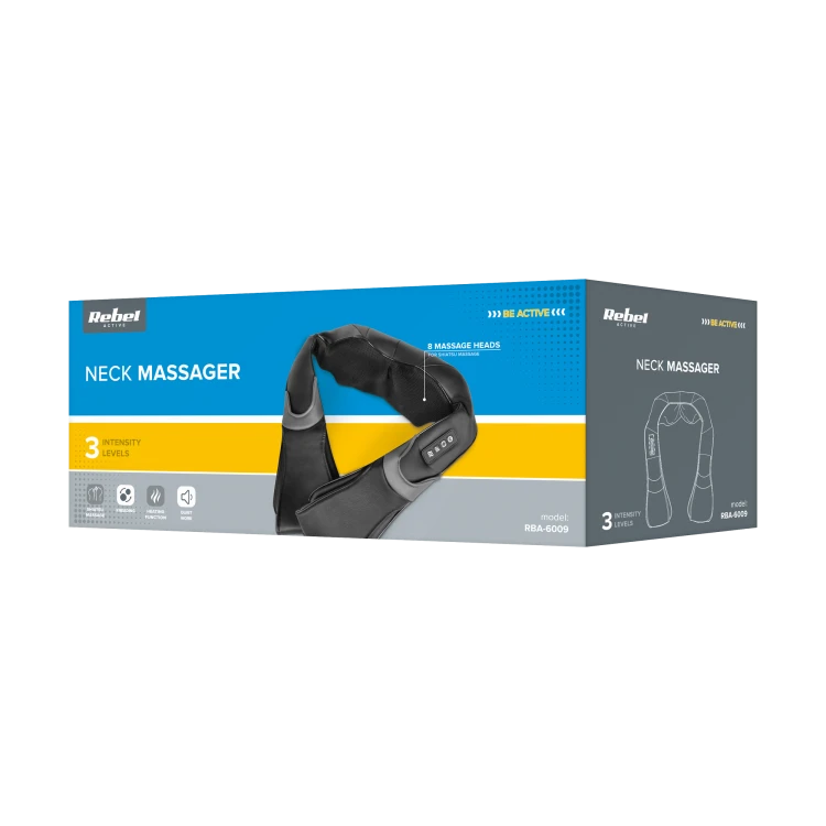 Masażer karku, pleców i szyi, Shiatsu, REBEL ACTIVE RBA-6009