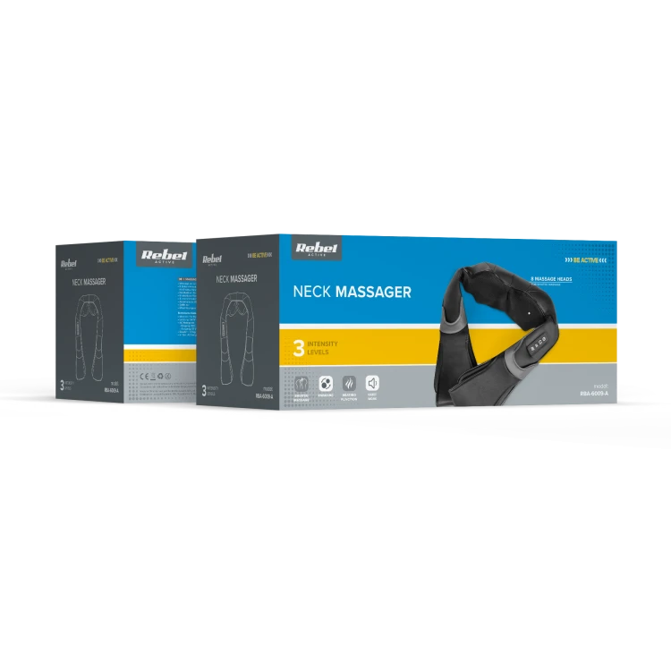Masażer karku, pleców i szyi, Shiatsu, REBEL ACTIVE RBA-6009-A