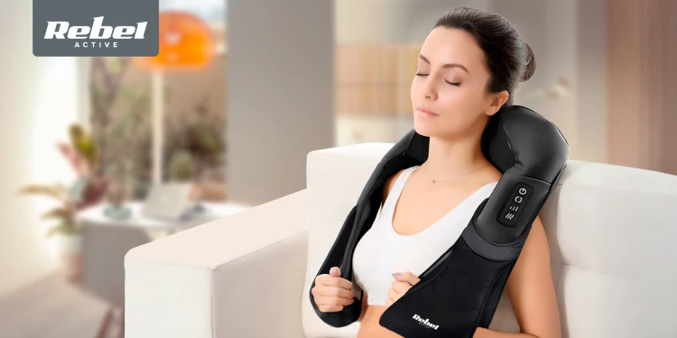 Masażer karku, pleców i szyi, Shiatsu, REBEL ACTIVE RBA-6009-A