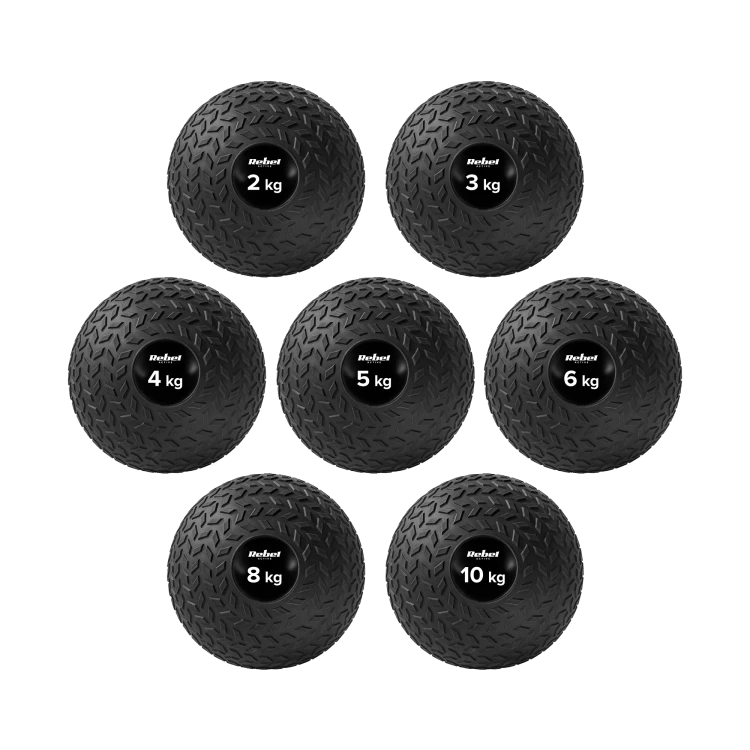 Mała piłka lekarska do ćwiczeń rehabilitacyjna Slam Ball 23cm 5kg, REBEL ACTIVE RBA-3108-5
