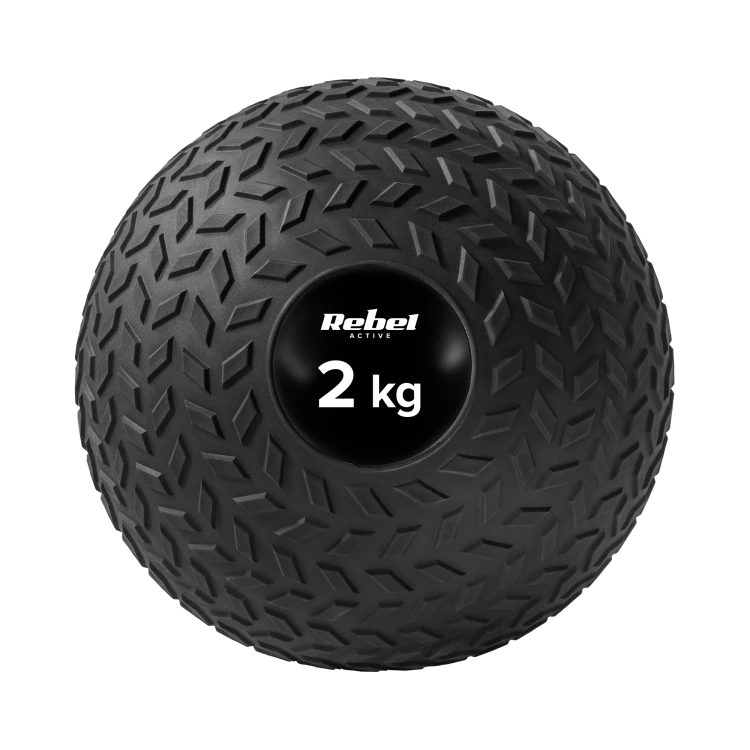 Mała piłka lekarska do ćwiczeń rehabilitacyjna Slam Ball 23cm 2kg, REBEL ACTIVE RBA-3108-2