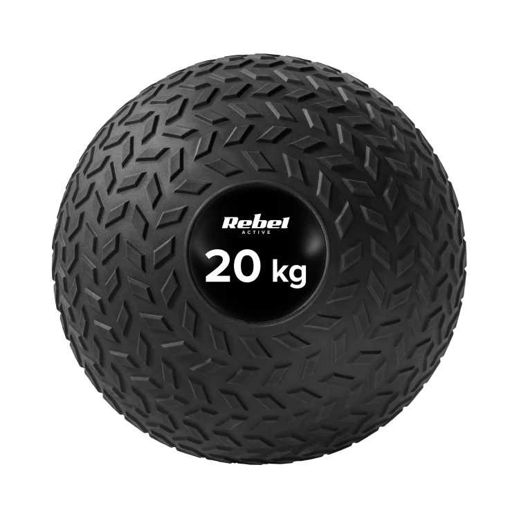 Mała piłka lekarska do ćwiczeń rehabilitacyjna Slam Ball 23cm 20kg, REBEL ACTIVE RBA-3108-20