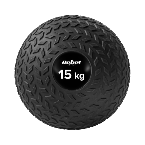 Mała piłka lekarska do ćwiczeń rehabilitacyjna Slam Ball 23cm 15kg, REBEL ACTIVE RBA-3108-15