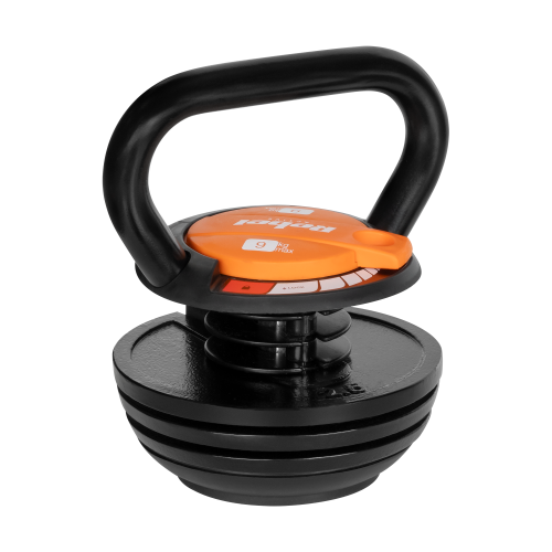 Kettlebell żeliwny automatyczny regulowany 9kg, REBEL ACTIVE RBA-2324-9
