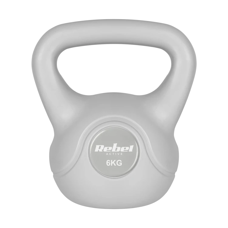 Kettlebell bitumiczny 6 kg szary  REBEL ACTIVE RBA-2322G-06