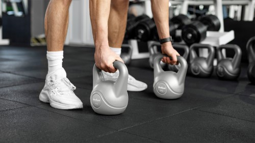 Kettlebell bitumiczny 4 kg szary  REBEL ACTIVE RBA-2322G-04