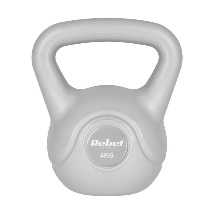 Kettlebell bitumiczny 4 kg szary  REBEL ACTIVE RBA-2322G-04