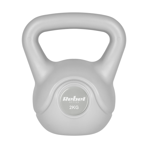 Kettlebell bitumiczny 2 kg szary  REBEL ACTIVE RBA-2322G-02