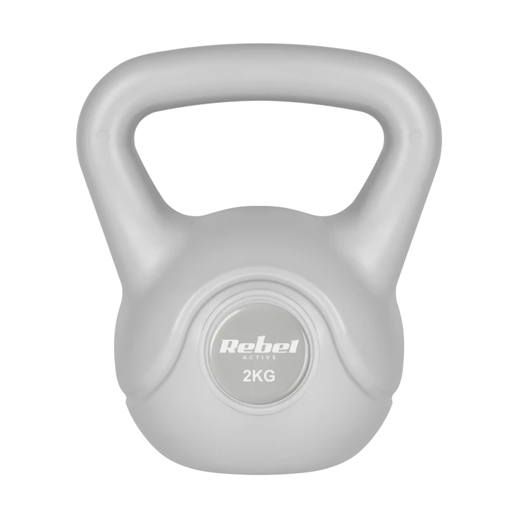 Kettlebell bitumiczny 2 kg szary  REBEL ACTIVE RBA-2322G-02