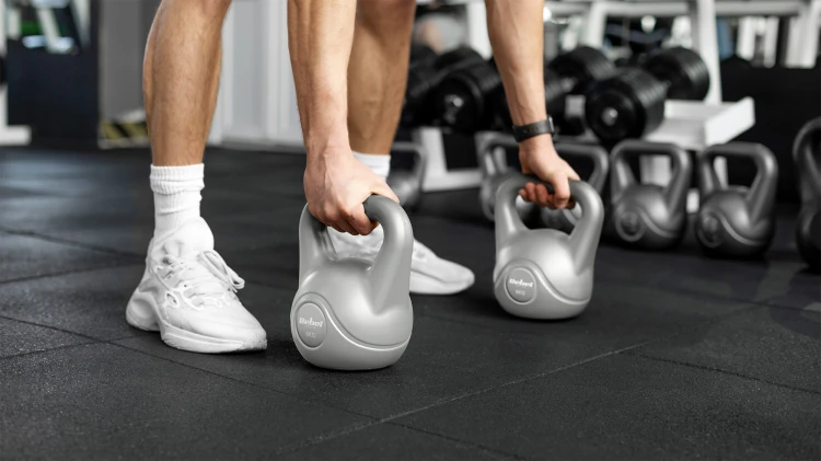 Kettlebell bitumiczny 2 kg szary  REBEL ACTIVE RBA-2322G-02