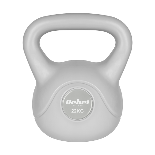 Kettlebell bitumiczny 22 kg szary  REBEL ACTIVE RBA-2322G-22