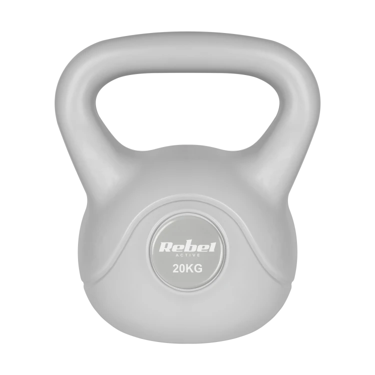 Kettlebell bitumiczny 20 kg szary  REBEL ACTIVE RBA-2322G-20