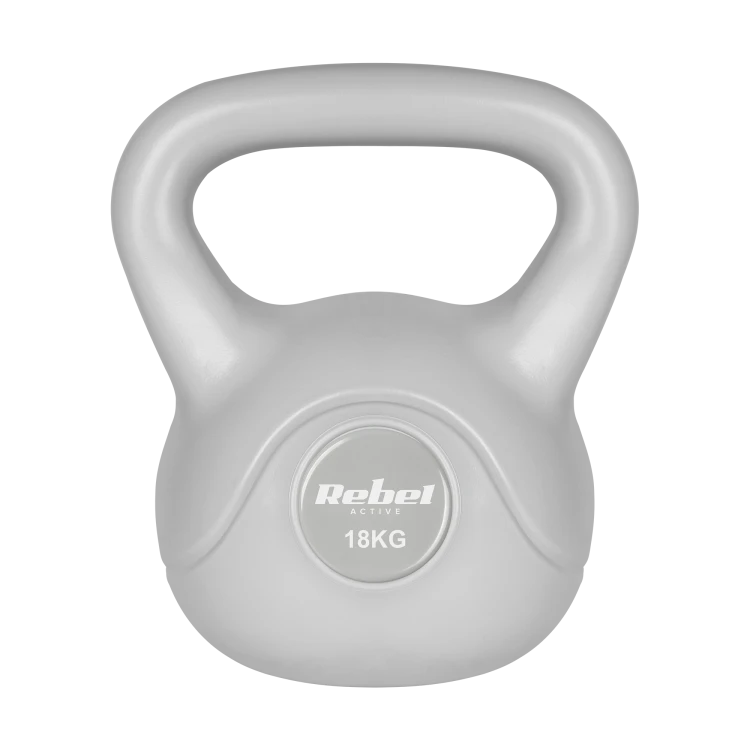 Kettlebell bitumiczny 18 kg szary  REBEL ACTIVE RBA-2322G-18