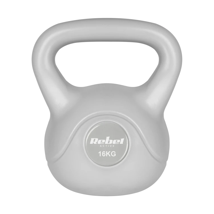 Kettlebell bitumiczny 16 kg szary  REBEL ACTIVE RBA-2322G-16