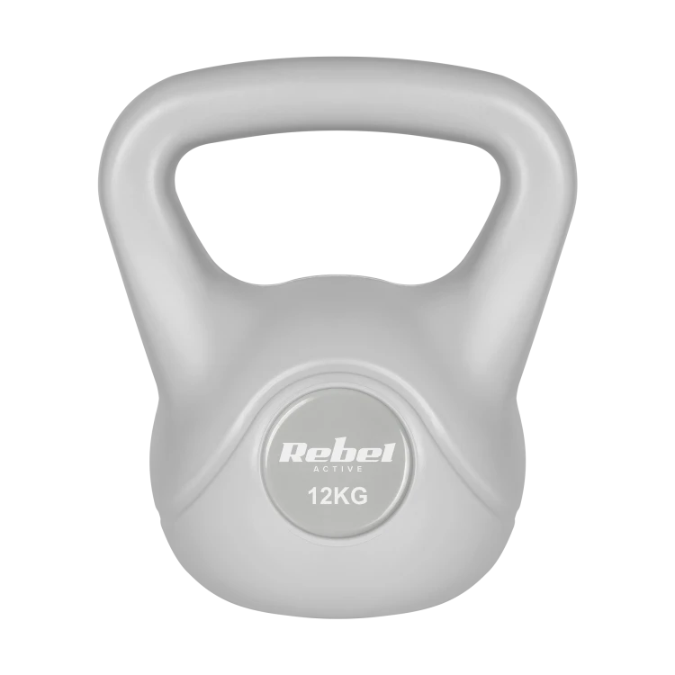 Kettlebell bitumiczny 12 kg szary  REBEL ACTIVE RBA-2322G-12