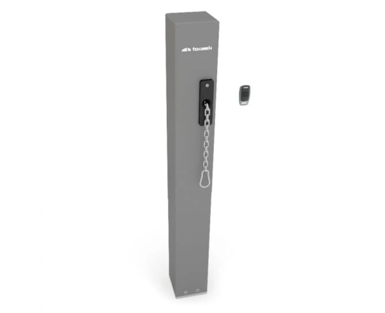 Słupek pasywny do zapory łańcuchowej do parkingu Tousek LIFT X2 11590170 maksymalnie 10m łańcucha LIFT-X2 X-2 aluminium alternatywa dla szlabanu zapora parkingowa