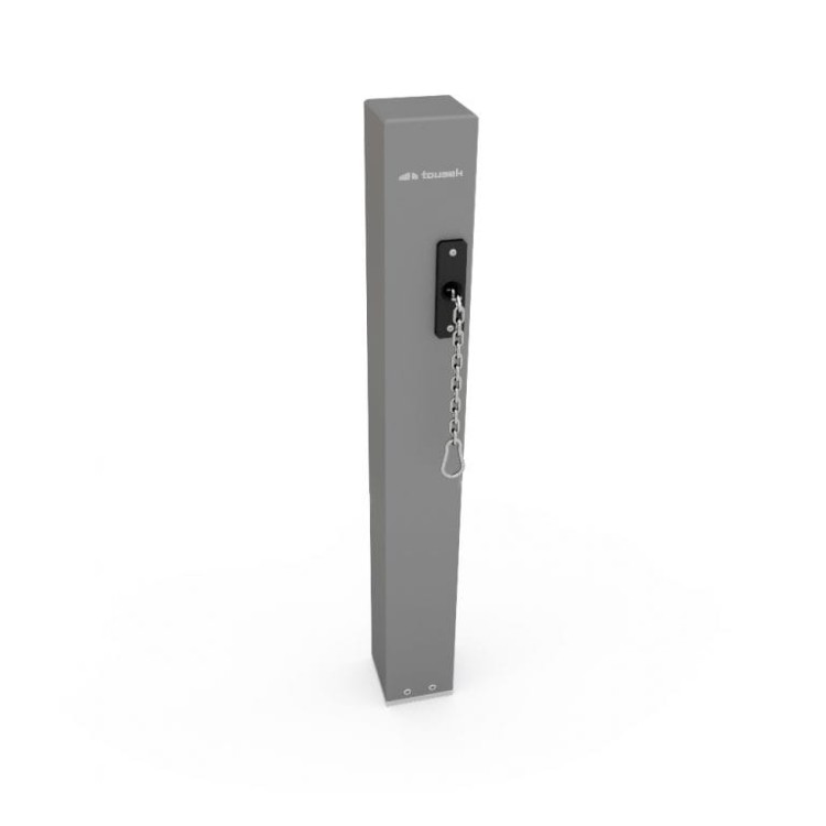 Słupek pasywny do zapory łańcuchowej do parkingu Tousek LIFT X2 11590170 maksymalnie 10m łańcucha LIFT-X2 X-2 aluminium alternatywa dla szlabanu zapora parkingowa