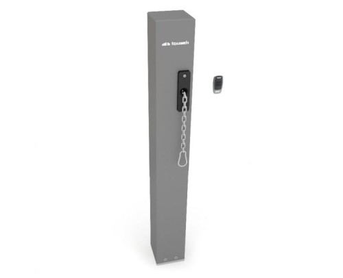 Słupek napędowy do zapory łańcuchowej do parkingu Tousek LIFT X2 wersja V3 11590770 maksymalnie 10m łańcucha LIFT-X2 X-2 łańcuch do podjazdów automat silnik aluminium alternatywa dla szlabanu zestaw zapora parkingowa