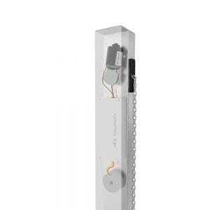 Słupek napędowy do zapory łańcuchowej do parkingu Tousek LIFT X2 wersja V3 11590770 maksymalnie 10m łańcucha LIFT-X2 X-2 łańcuch do podjazdów automat silnik aluminium alternatywa dla szlabanu zestaw zapora parkingowa