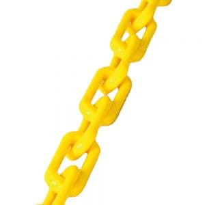 Łańcuch z tworzywa żółto-czarny z ciężarkiem do zapory łańcuchowej do parkingu Tousek LIFT X2 11590120 długość 10m LIFT-X2 X-2 dla pojazdów do 3,5 tony łańcuch do podjazdów żółty alternatywa dla szlabanu zapora parkingowa