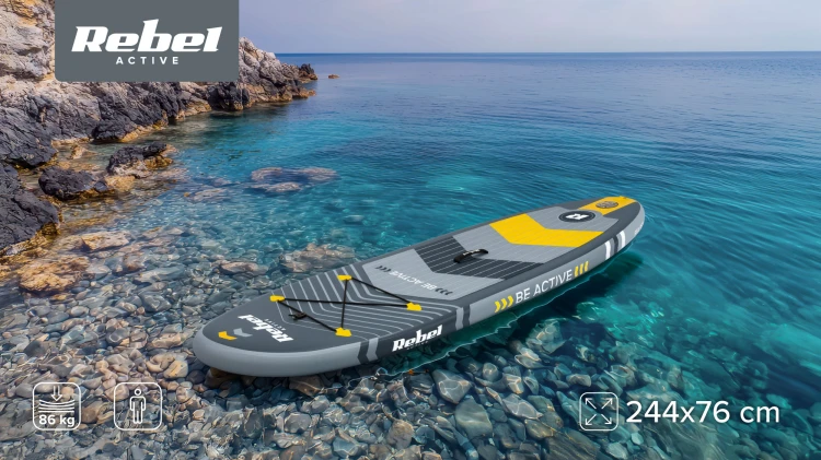 Deska SUP REBEL ACTIVE pompowana 244x76x10, zestaw RBA-4511