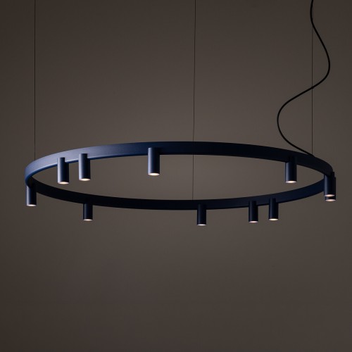 FOURTY ROUND LED XI 12286 Nowodvorski Lighting Lampa sufitowa wisząca granatowa Inspiracje Premium