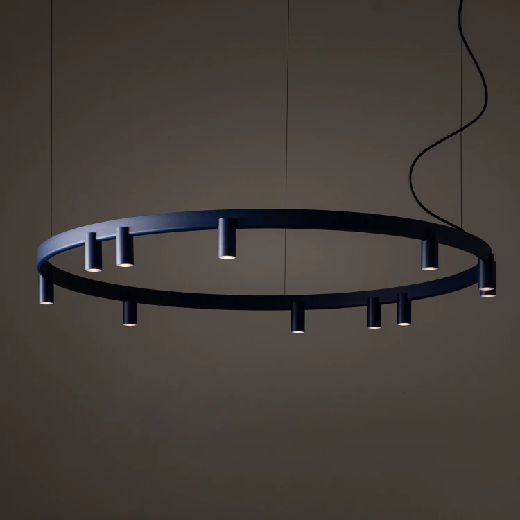 FOURTY ROUND LED XI 12286 Nowodvorski Lighting Lampa sufitowa wisząca granatowa Inspiracje Premium