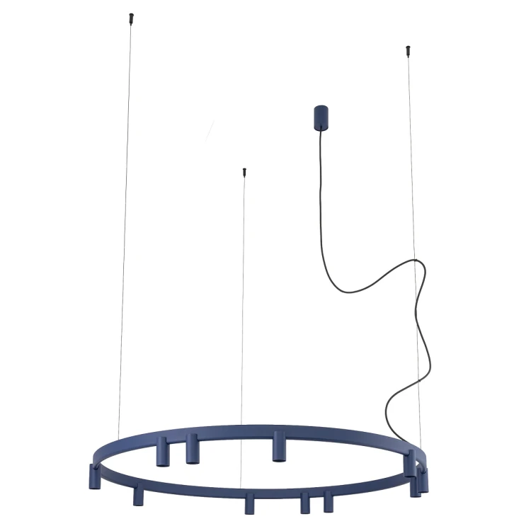 FOURTY ROUND LED XI 12286 Nowodvorski Lighting Lampa sufitowa wisząca Granatowa Inspiracje Premium