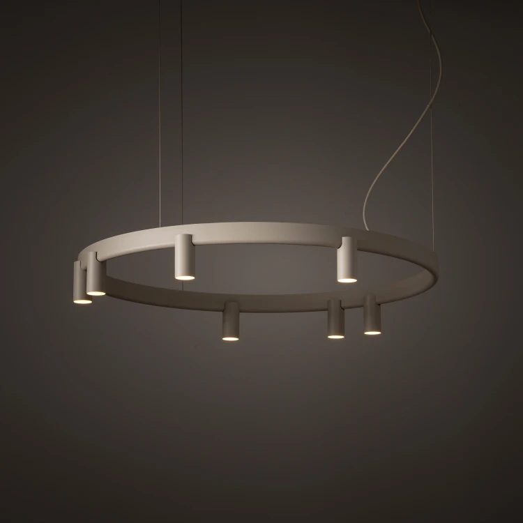 FOURTY ROUND LED VII 12284 Nowodvorski Lighting Lampa sufitowa wisząca Beżowa Inspiracje Premium