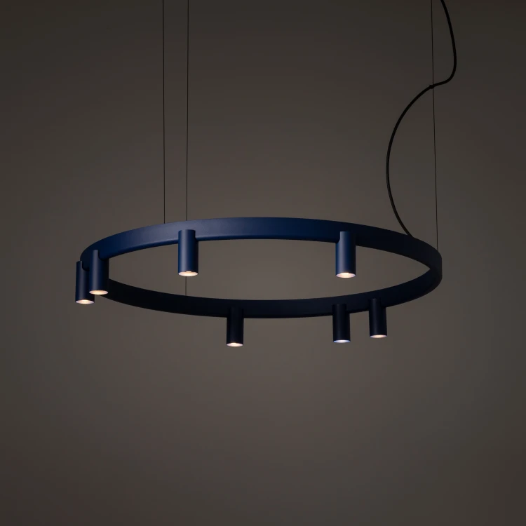 FOURTY ROUND LED VII 12283 Nowodvorski Lighting Lampa sufitowa wisząca Granatowa Inspiracje Premium