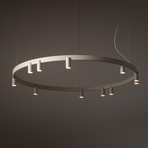 FOURTY ROUND LED XI 12287 Nowodvorski Lighting Lampa sufitowa wisząca Beżowa Inspiracje Premium