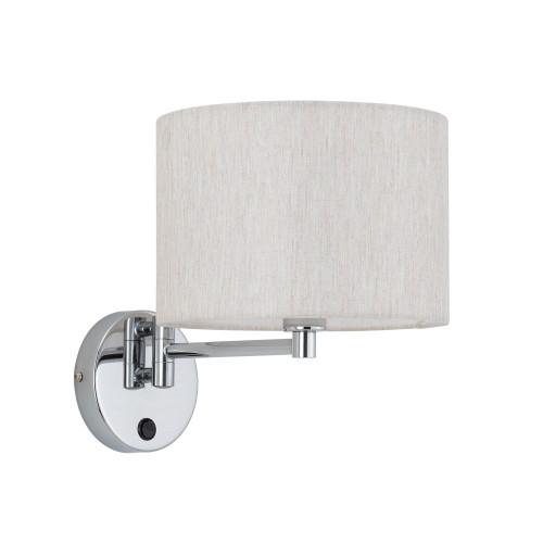 HOTEL MOOD 11781 Nowodvorski Lighting Lampa ścienna kinkiet regulowany z włącznikiem Kremowy Chrom Inspiracje Premium