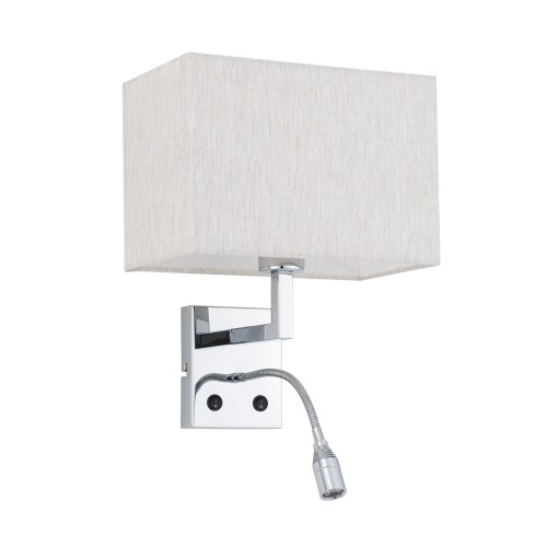 HOTEL MOOD LED 11785 Nowodvorski Lighting Lampa ścienna kinkiet regulowany z włącznikiem Kremowy Chrom Inspiracje Premium