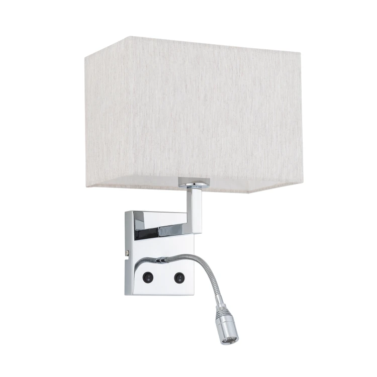 HOTEL MOOD LED 11785 Nowodvorski Lighting Lampa ścienna kinkiet regulowany z włącznikiem Kremowy Chrom Inspiracje Premium